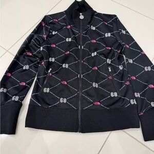 The North Face Black Sweater with Pink and Blue Accents